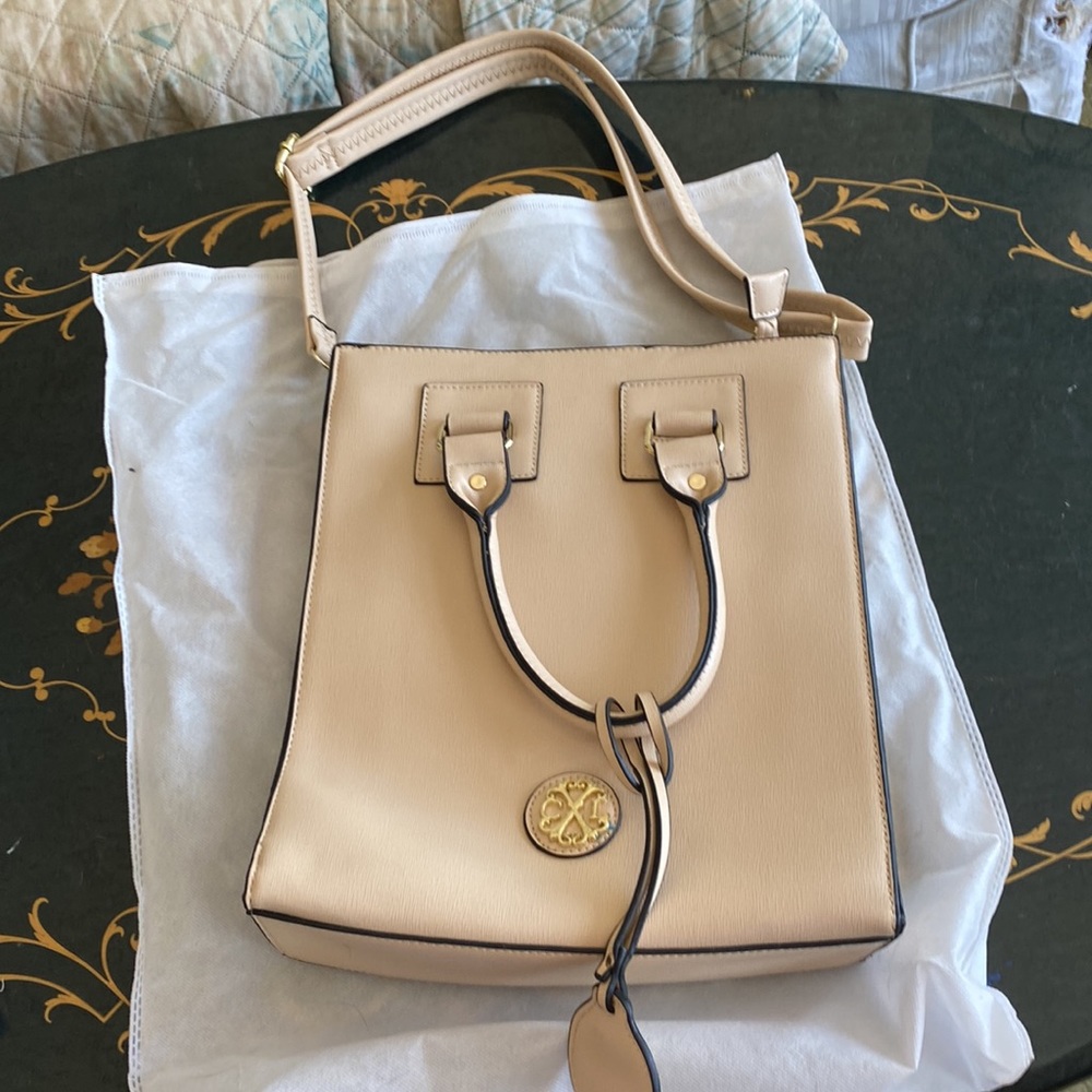 Christian LaCroix tan leather bag tan, vintage - ish never used. - Picture 2 of 8